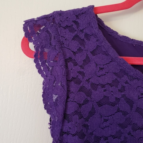 Nicole Miller Purple lace pencil dress lined sz 12 - Picture 5 of 7